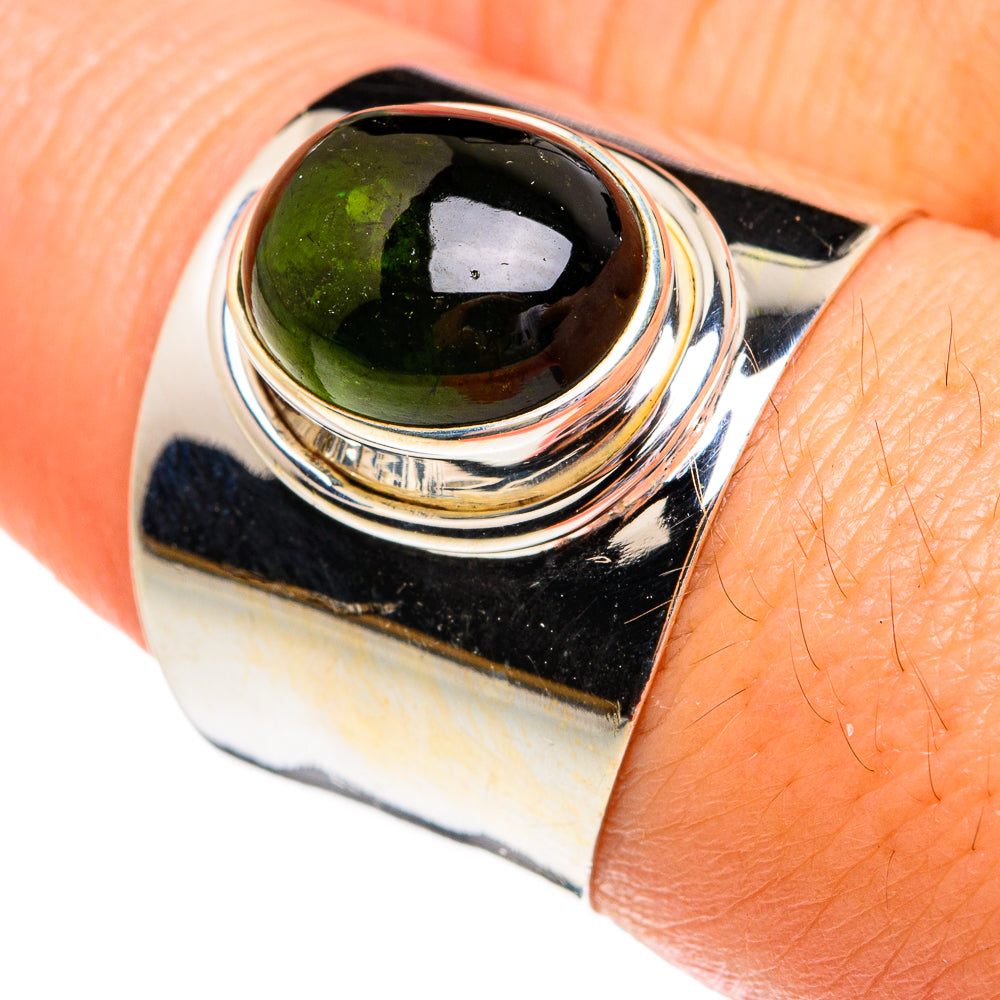 Green Tourmaline Rings handcrafted by Anasilvercos - RING77174