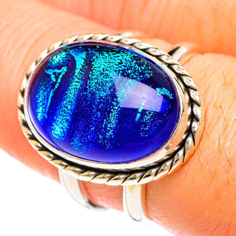 Dichroic Glass Rings handcrafted by Anasilvercos - RING77192