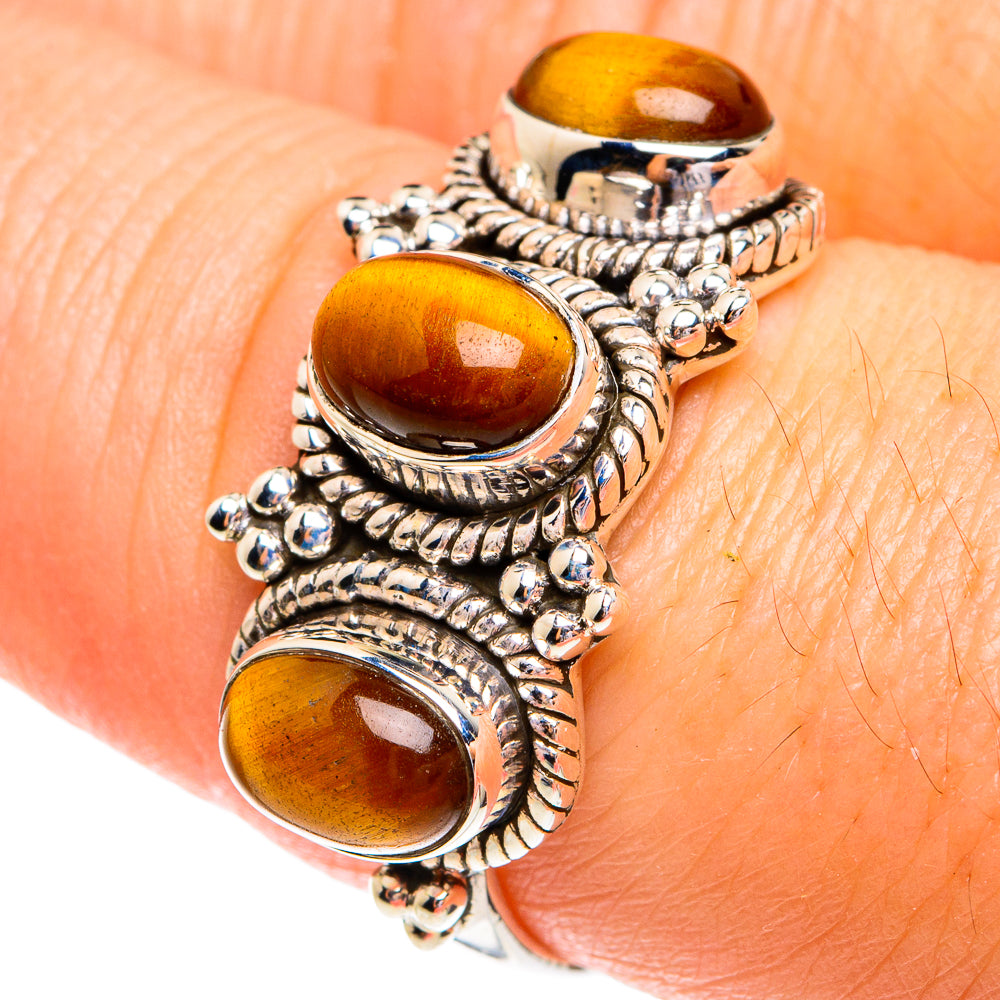 Tiger Eye Rings handcrafted by Anasilvercos - RING77203