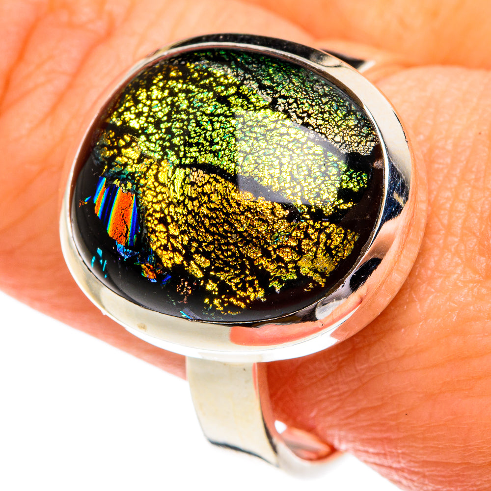 Dichroic Glass Rings handcrafted by Anasilvercos - RING77207