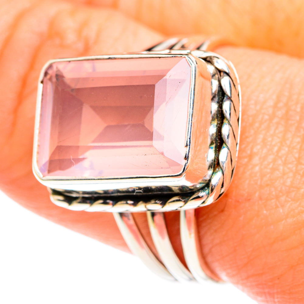 Rose Quartz Rings handcrafted by Anasilvercos - RING77208