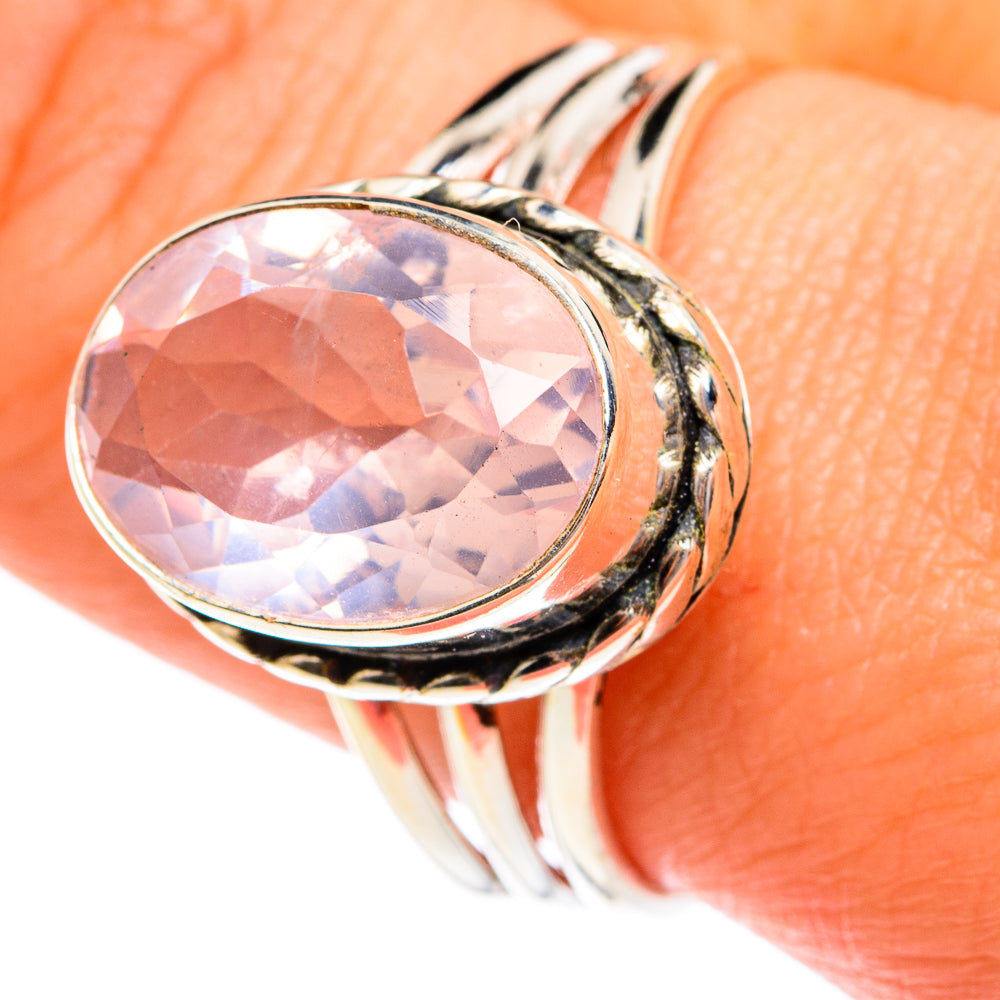 Rose Quartz Rings handcrafted by Anasilvercos - RING77232