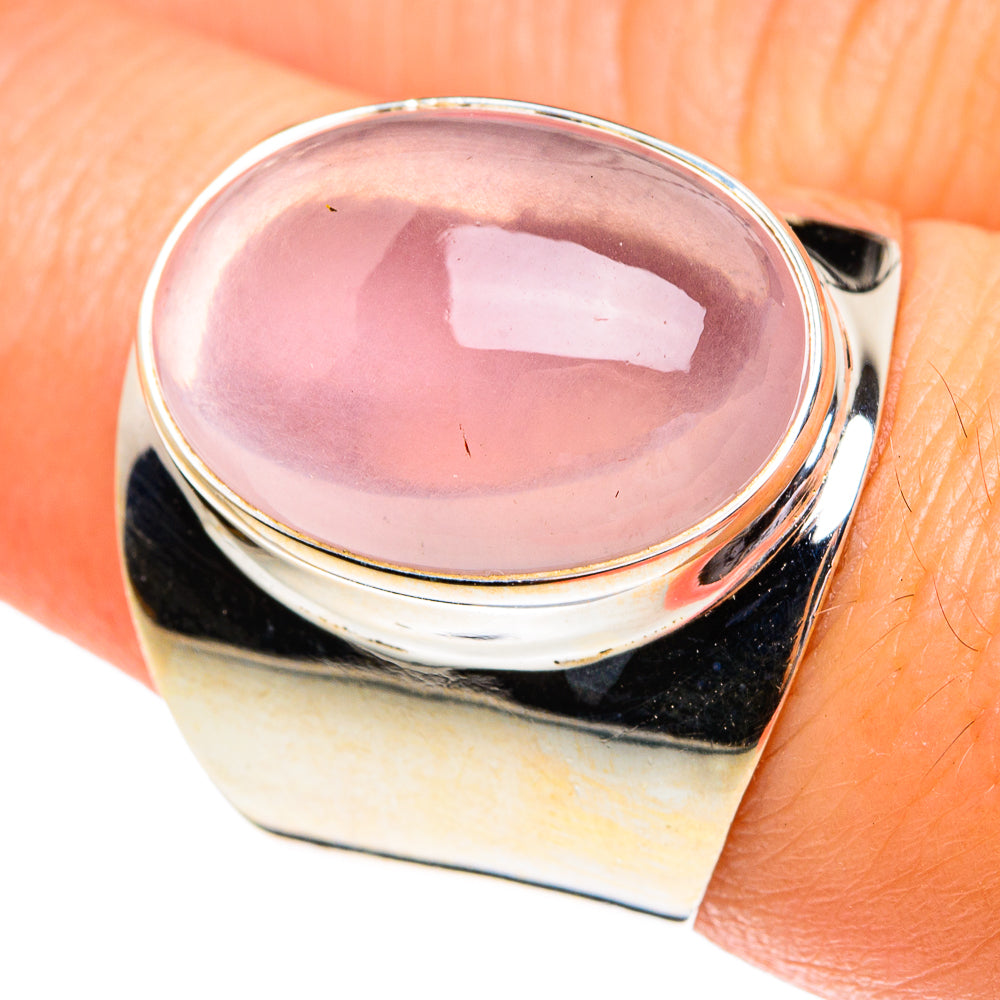 Rose Quartz Rings handcrafted by Anasilvercos - RING77234
