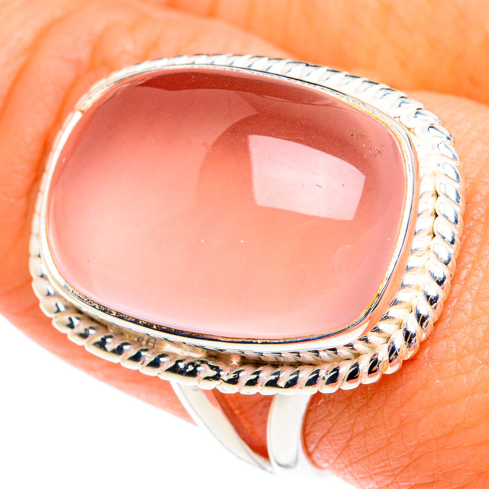 Rose Quartz Rings handcrafted by Anasilvercos - RING77258