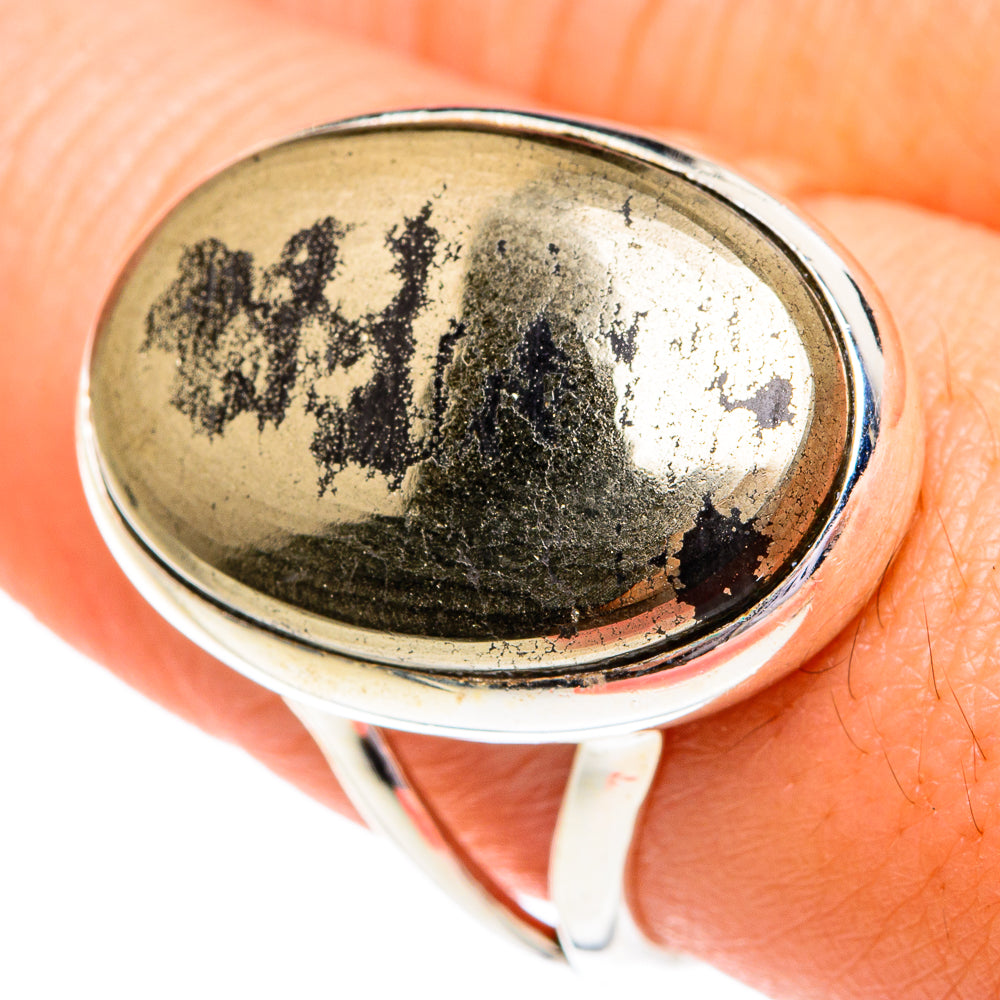 Pyrite in Magnetite (Healer's Gold) Rings handcrafted by Anasilvercos - RING77269