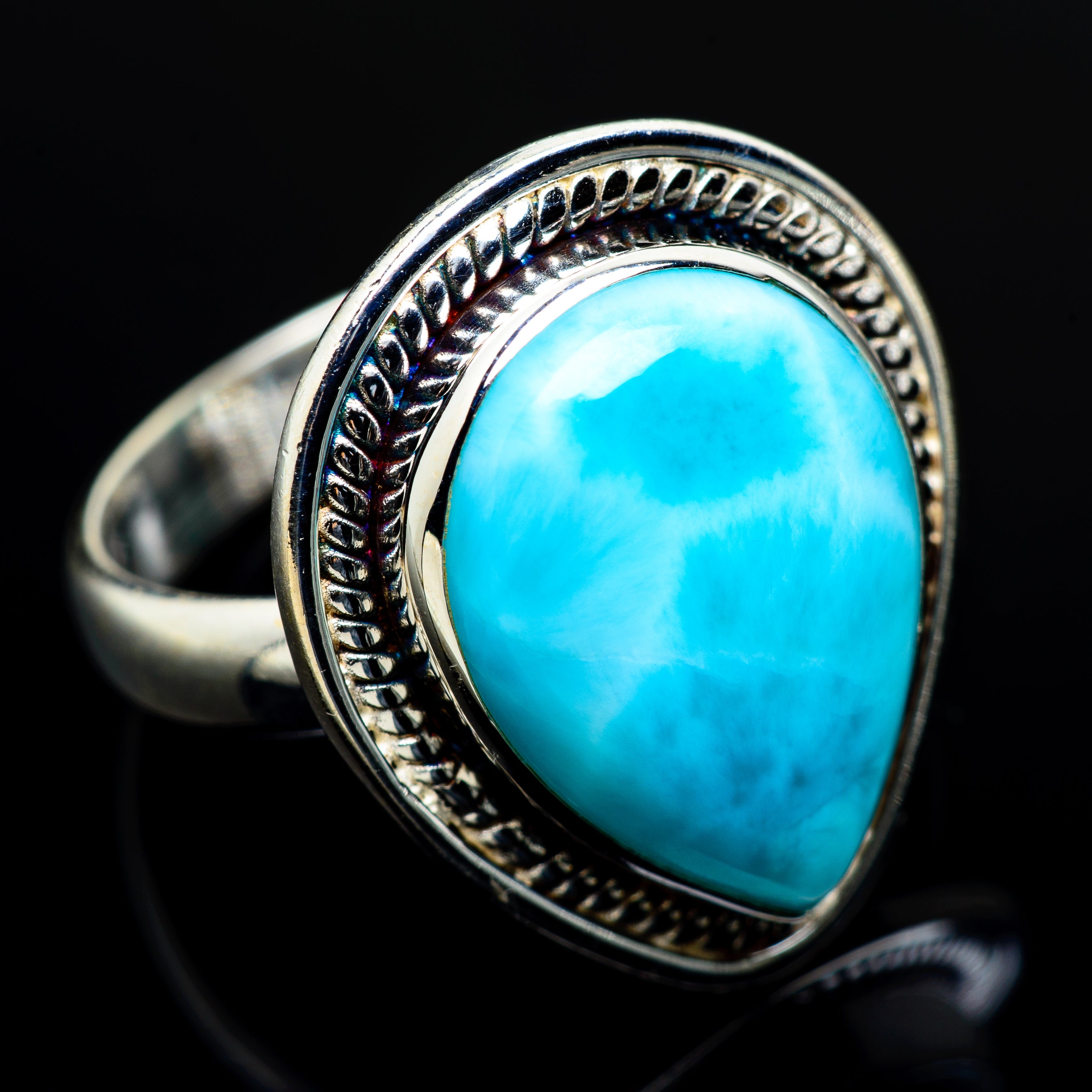 Larimar Rings handcrafted by Anasilvercos - RING7728