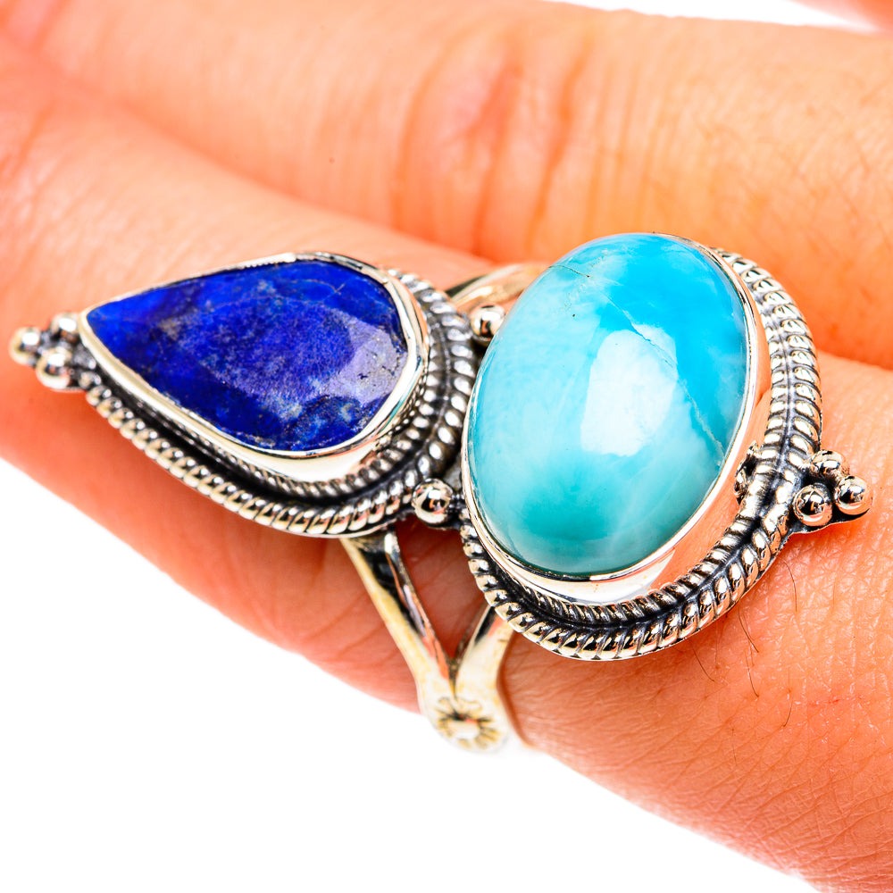 Larimar Rings handcrafted by Anasilvercos - RING77286