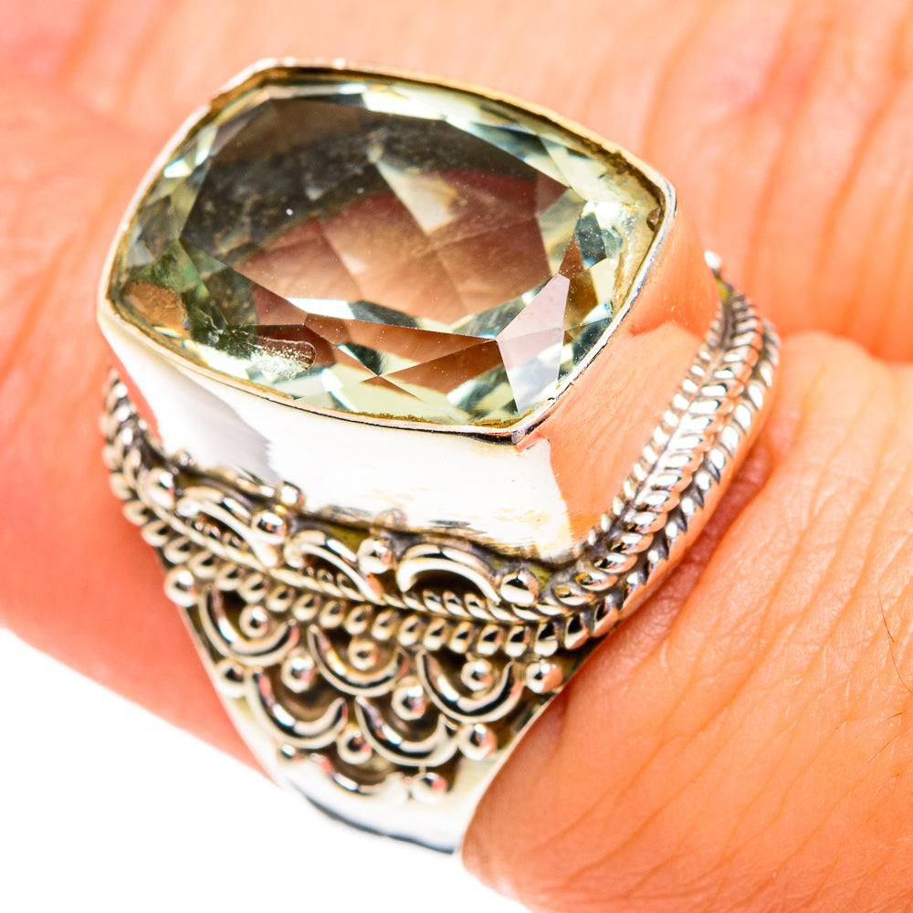 Green Amethyst Rings handcrafted by Anasilvercos - RING77293