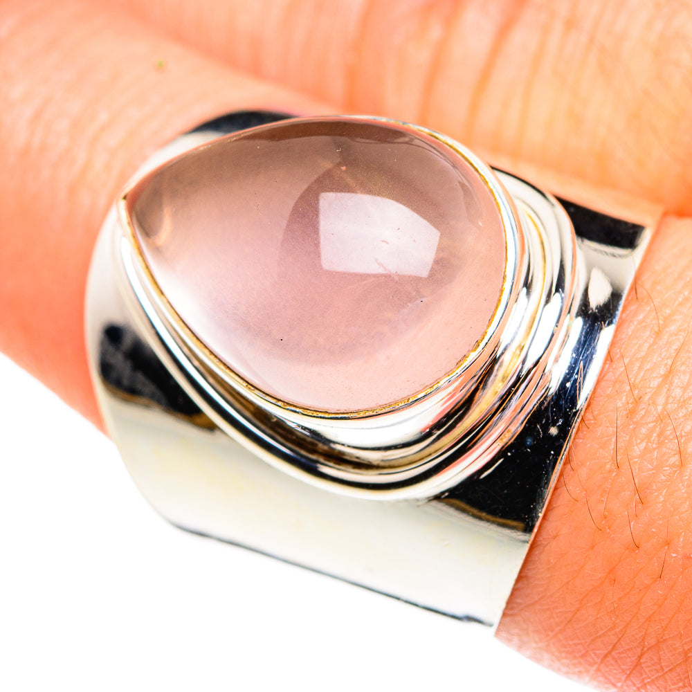 Rose Quartz Rings handcrafted by Anasilvercos - RING77303