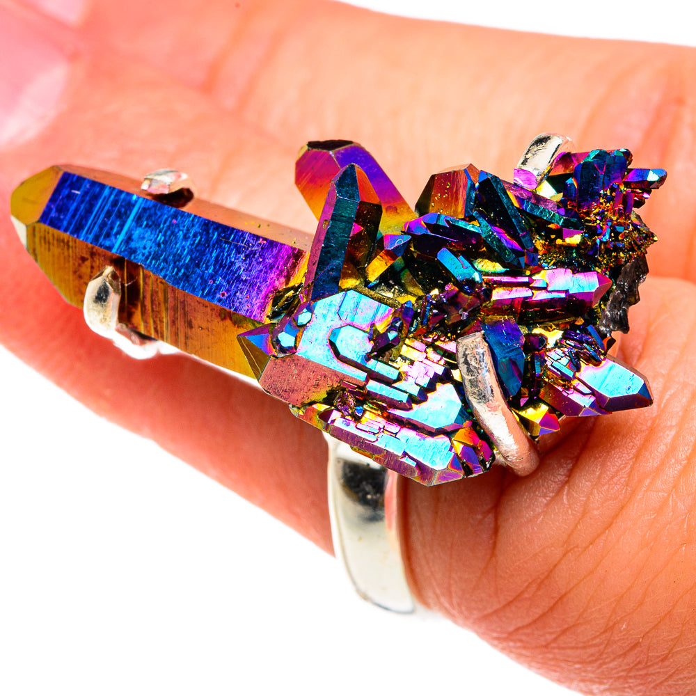 Titanium Sunshine Druzy Rings handcrafted by Anasilvercos - RING77316