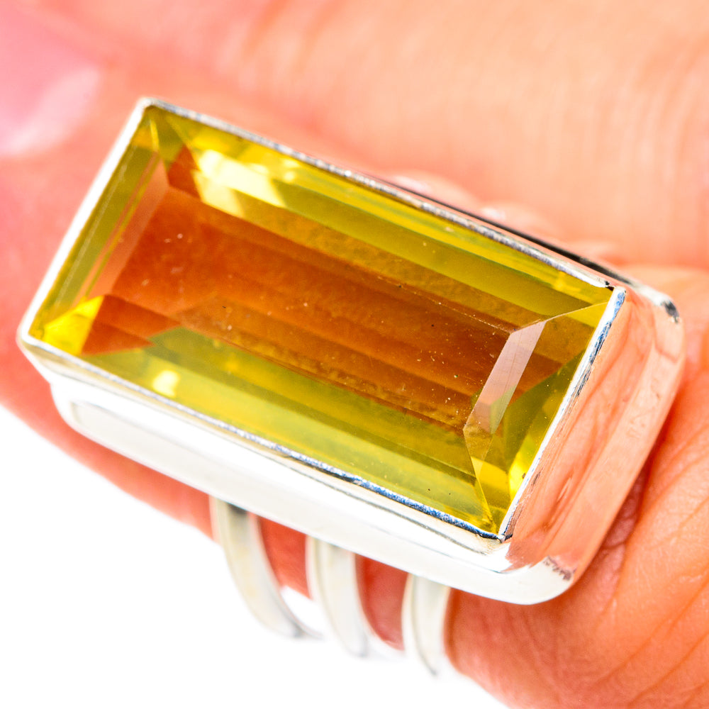 Lemon Quartz Rings handcrafted by Anasilvercos - RING77319