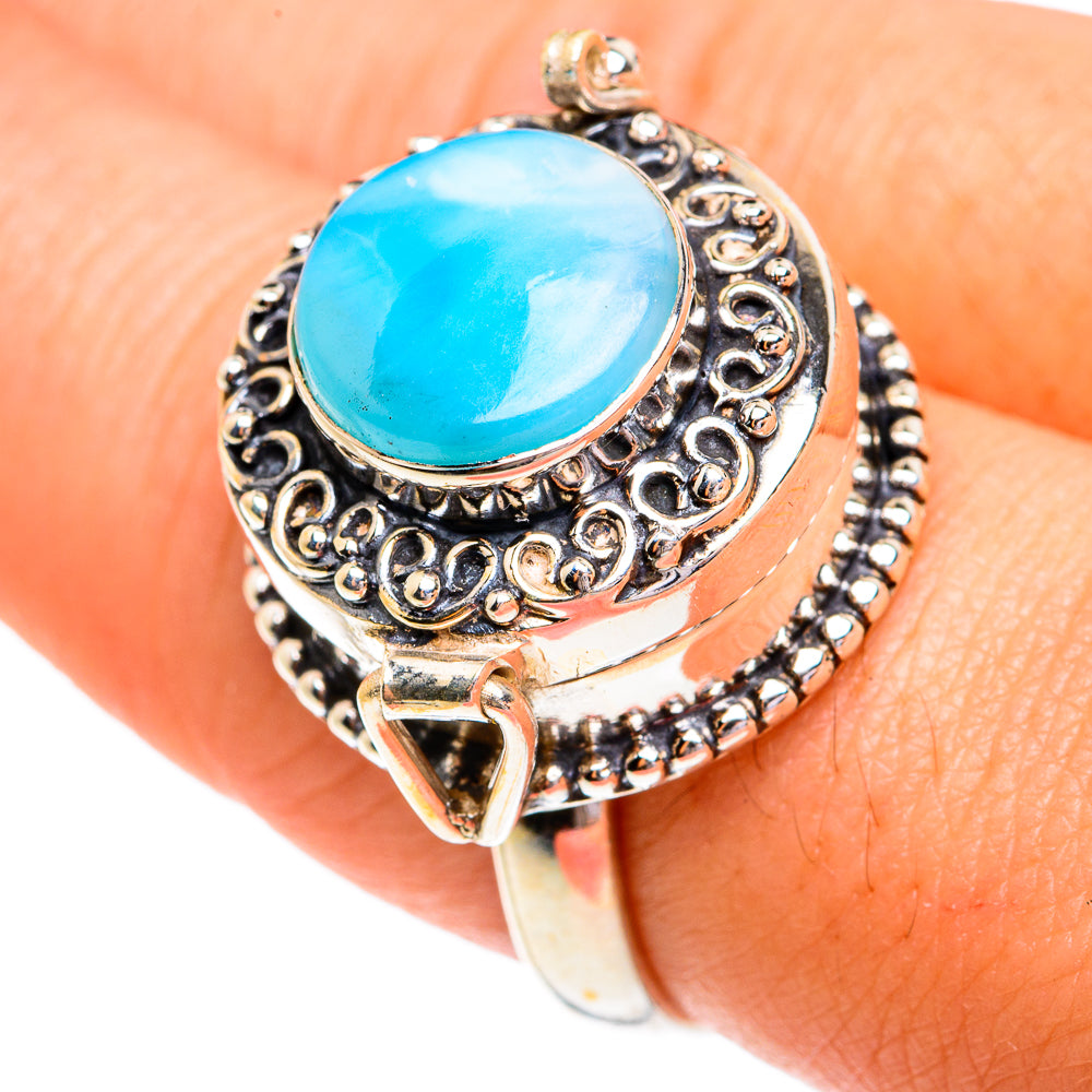 Larimar Rings handcrafted by Anasilvercos - RING77328