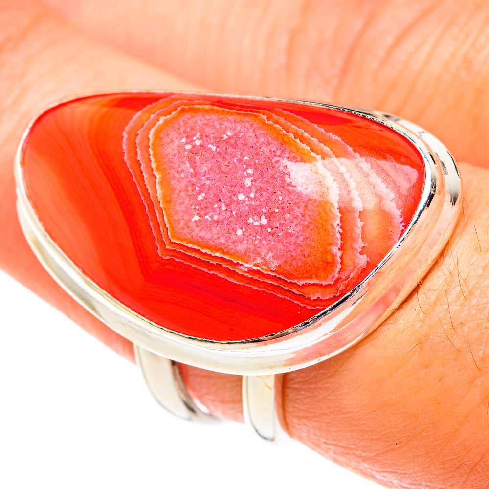 Pink Botswana Agate Rings handcrafted by Anasilvercos - RING77340