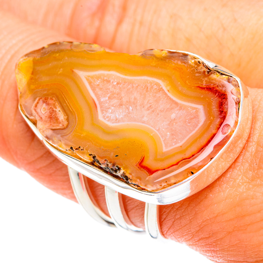 Yellow Geode Slice Rings handcrafted by Anasilvercos - RING77341
