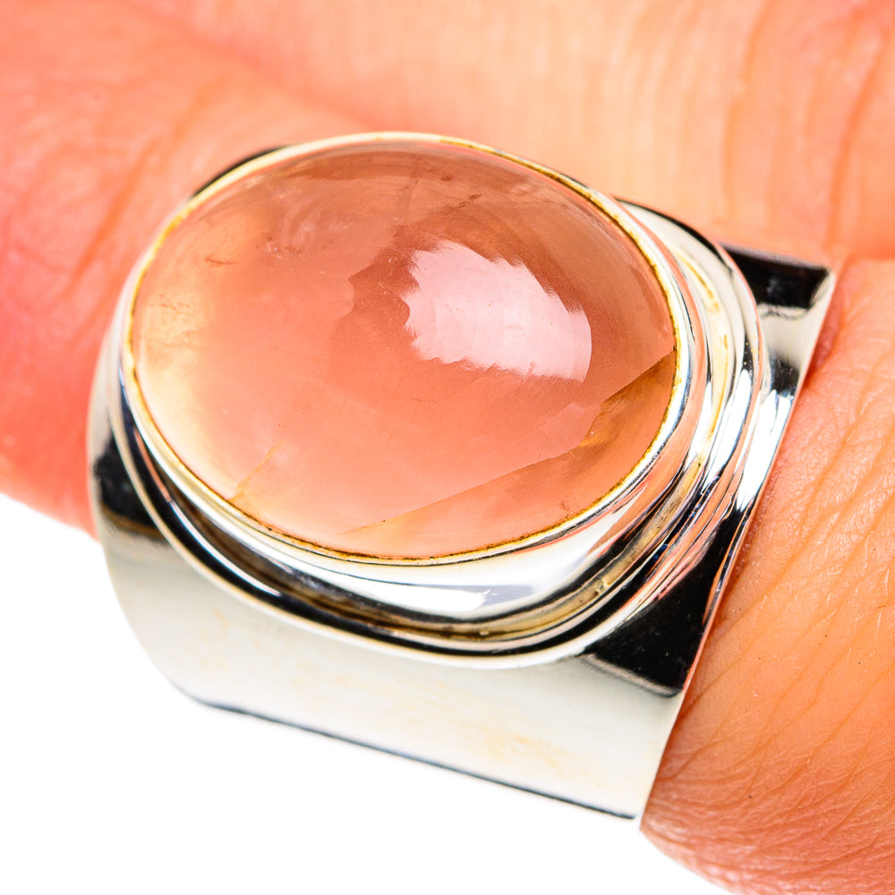 Rose Quartz Rings handcrafted by Anasilvercos - RING77344