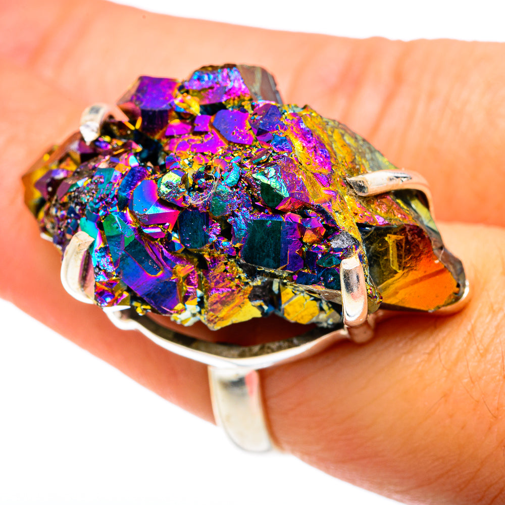 Titanium Sunshine Druzy Rings handcrafted by Anasilvercos - RING77356
