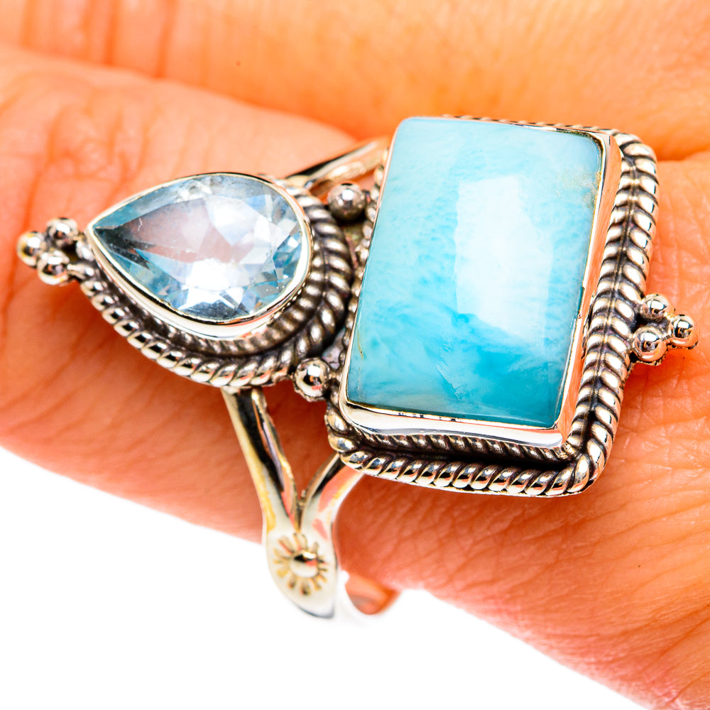 Larimar Rings handcrafted by Anasilvercos - RING77368