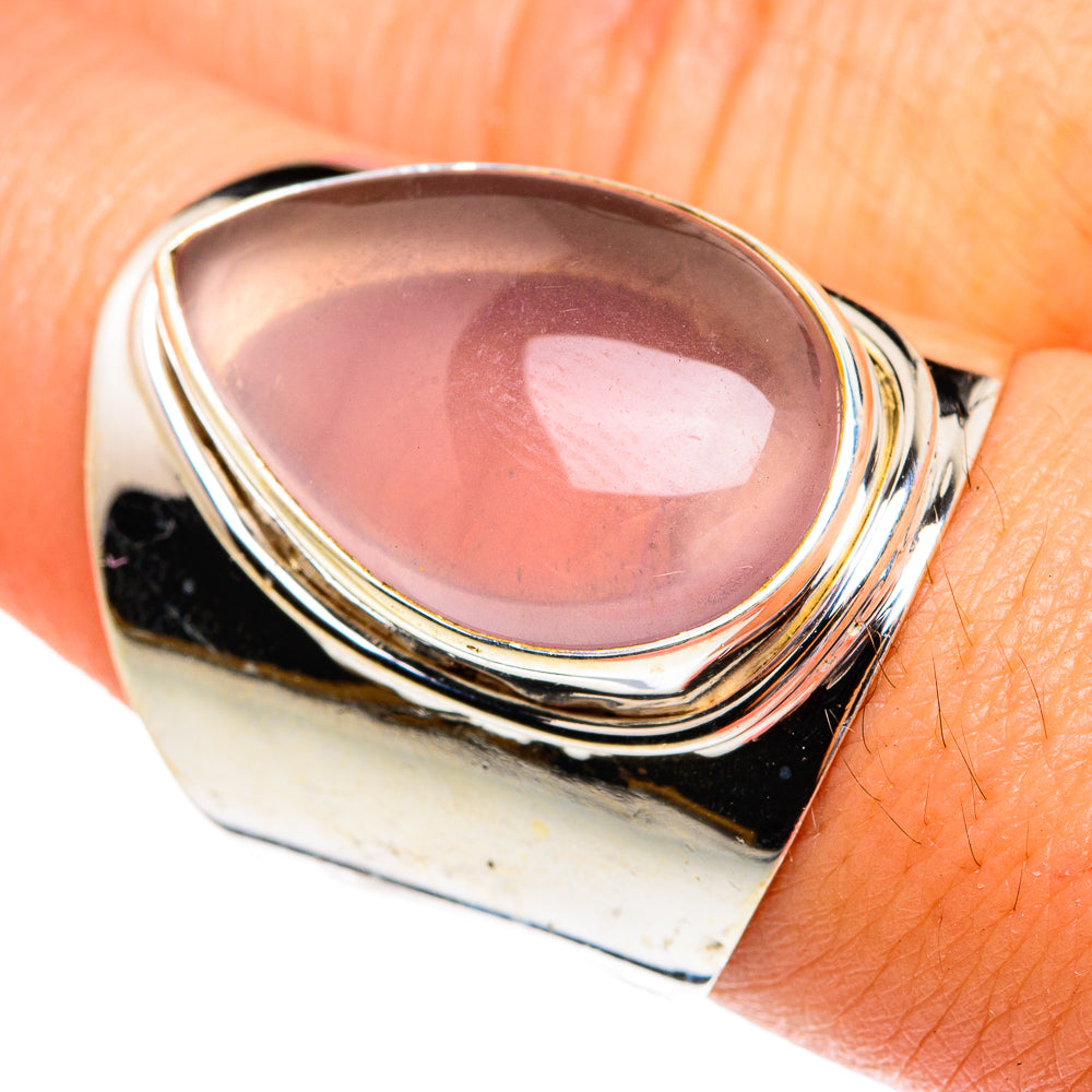 Rose Quartz Rings handcrafted by Anasilvercos - RING77376