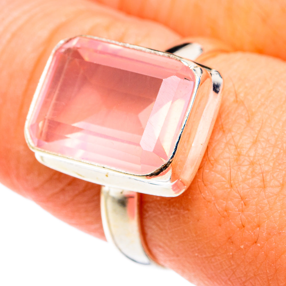 Rose Quartz Rings handcrafted by Anasilvercos - RING77395