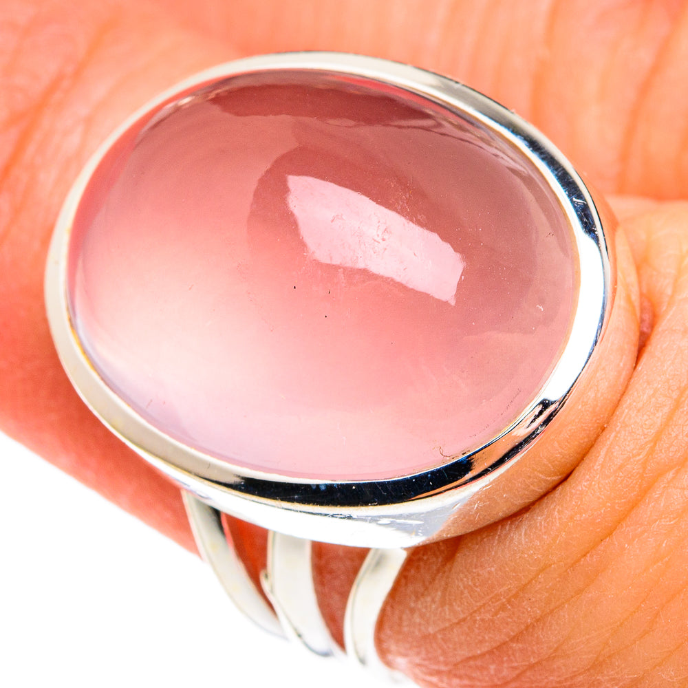 Rose Quartz Rings handcrafted by Anasilvercos - RING77396