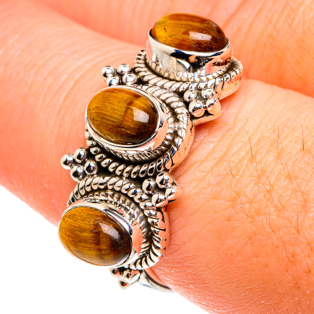 Tiger Eye Rings handcrafted by Anasilvercos - RING77419