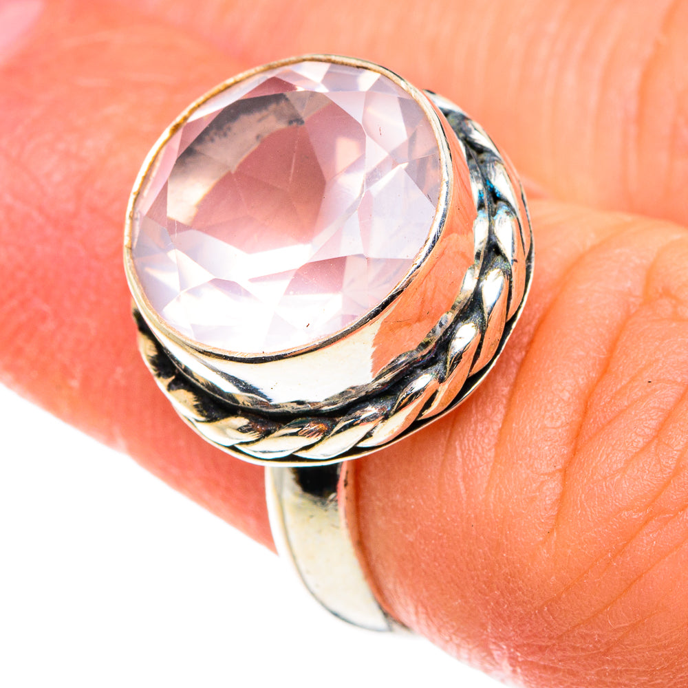 Rose Quartz Rings handcrafted by Anasilvercos - RING77424