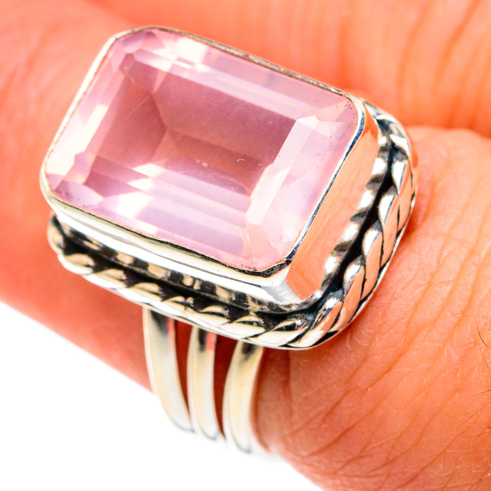 Rose Quartz Rings handcrafted by Anasilvercos - RING77427