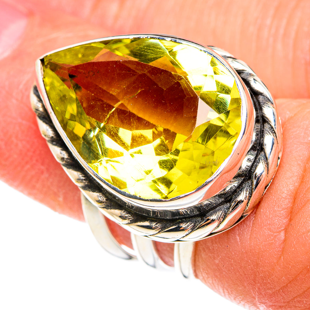 Lemon Quartz Rings handcrafted by Anasilvercos - RING77443