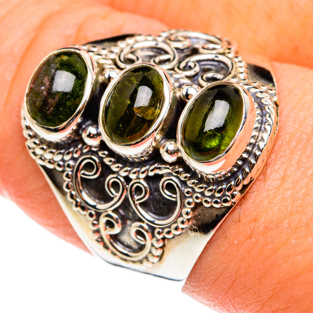 Green Tourmaline Rings handcrafted by Anasilvercos - RING77452