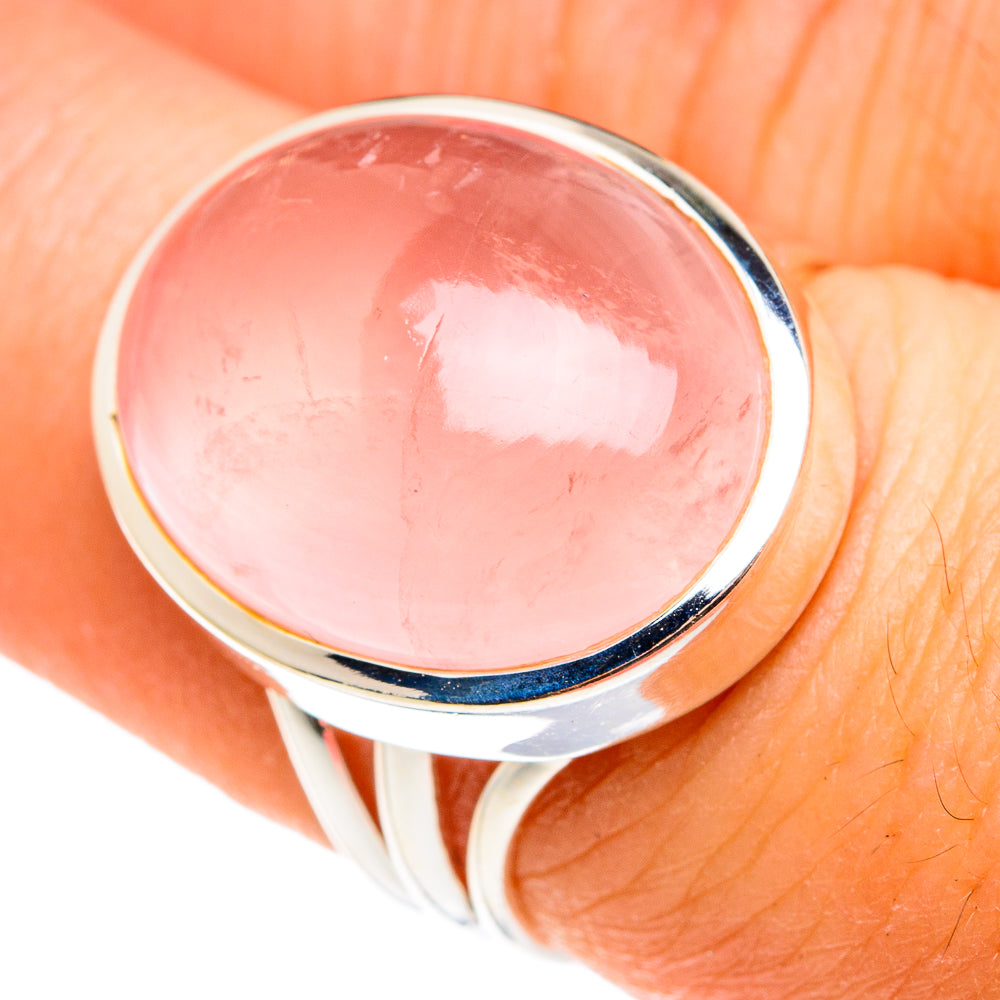 Rose Quartz Rings handcrafted by Anasilvercos - RING77462