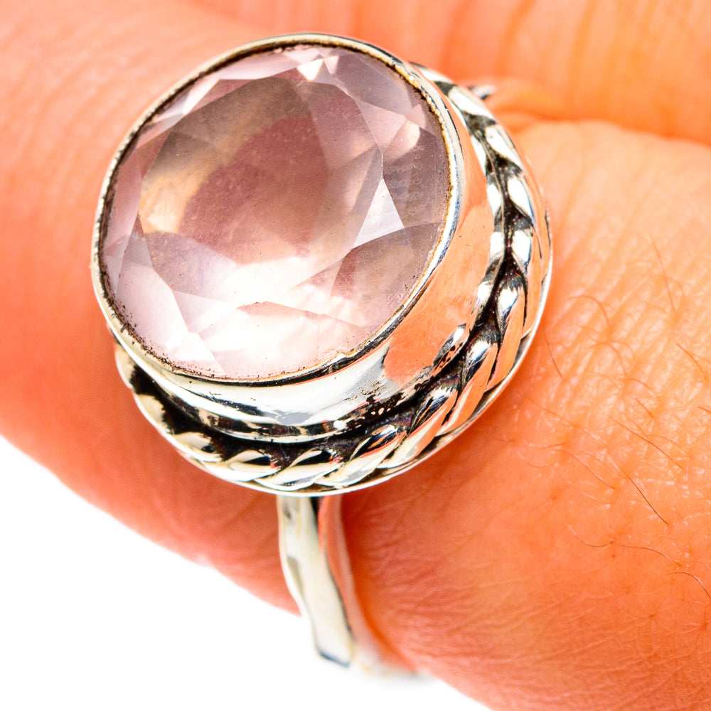 Rose Quartz Rings handcrafted by Anasilvercos - RING77463