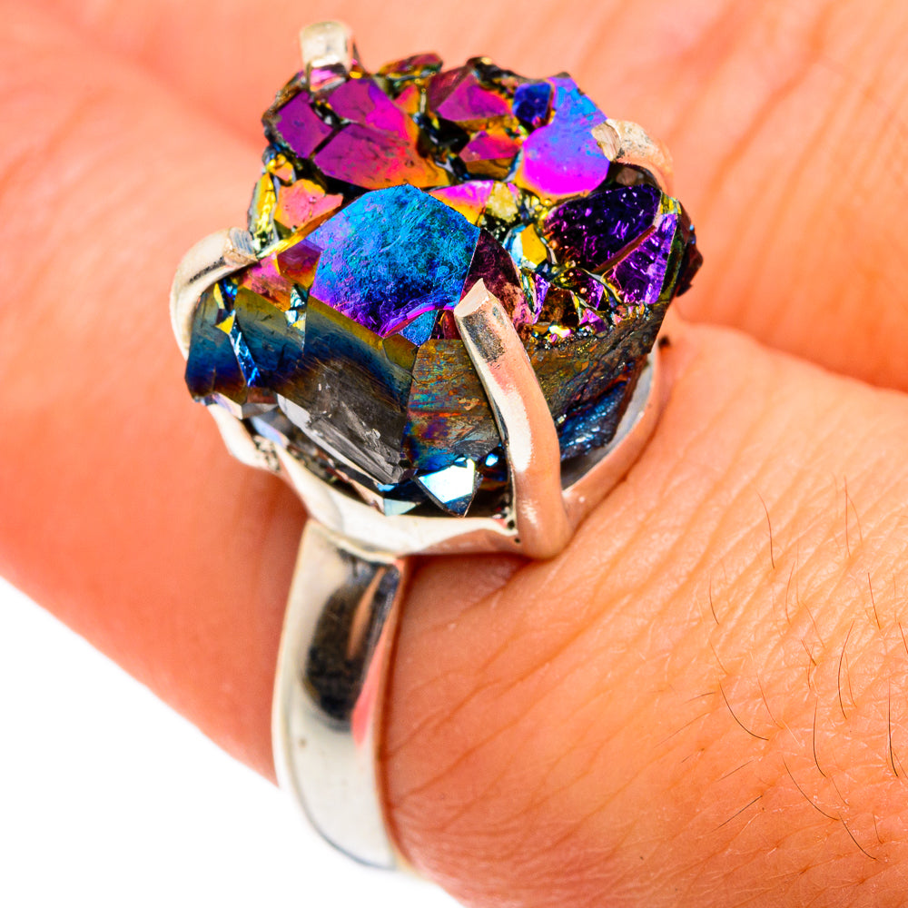 Titanium Sunshine Druzy Rings handcrafted by Anasilvercos - RING77475