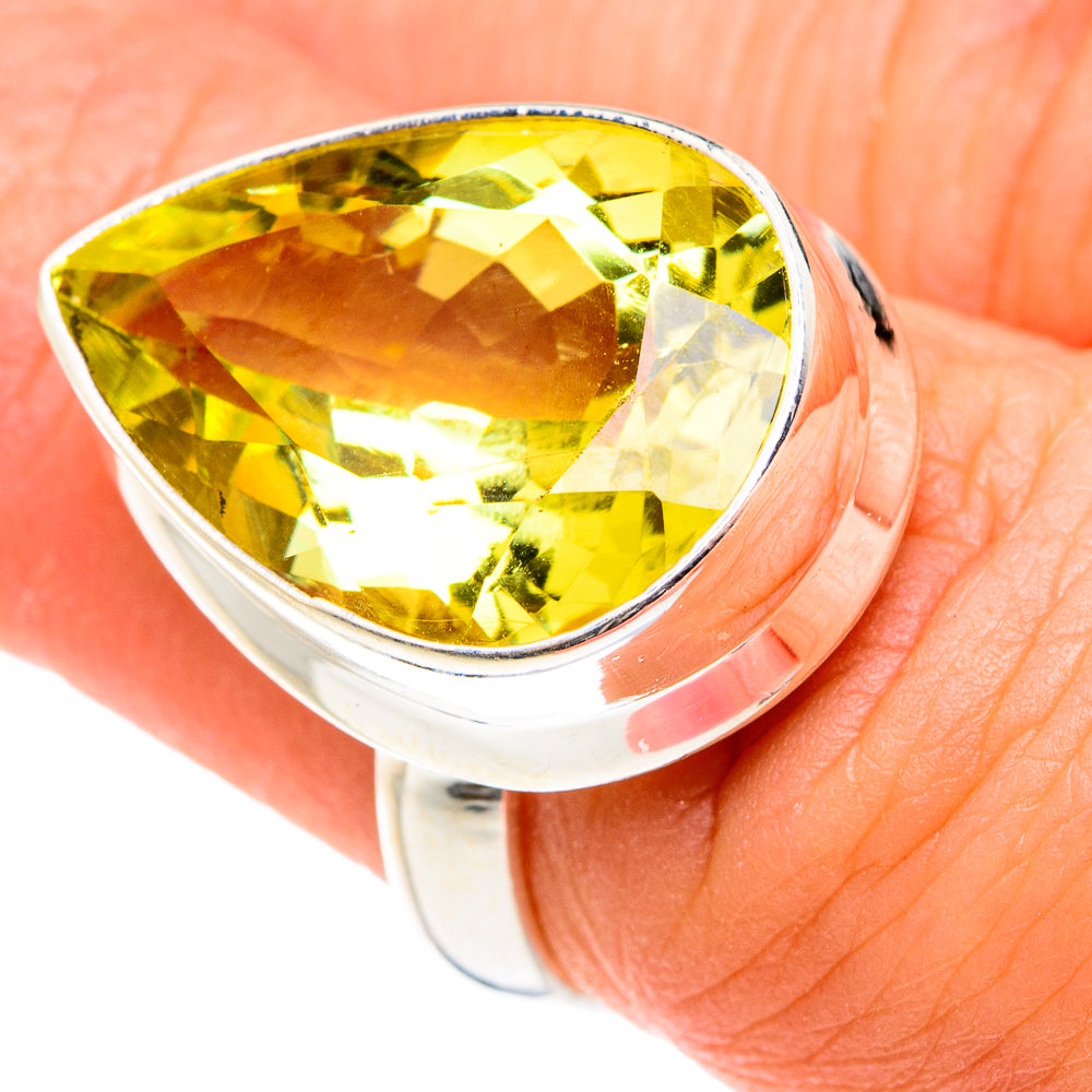 Lemon Quartz Rings handcrafted by Anasilvercos - RING77478