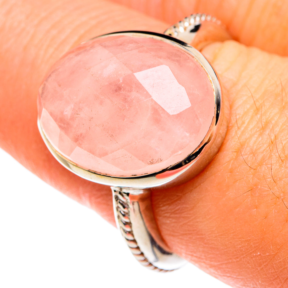 Rose Quartz Rings handcrafted by Anasilvercos - RING77497