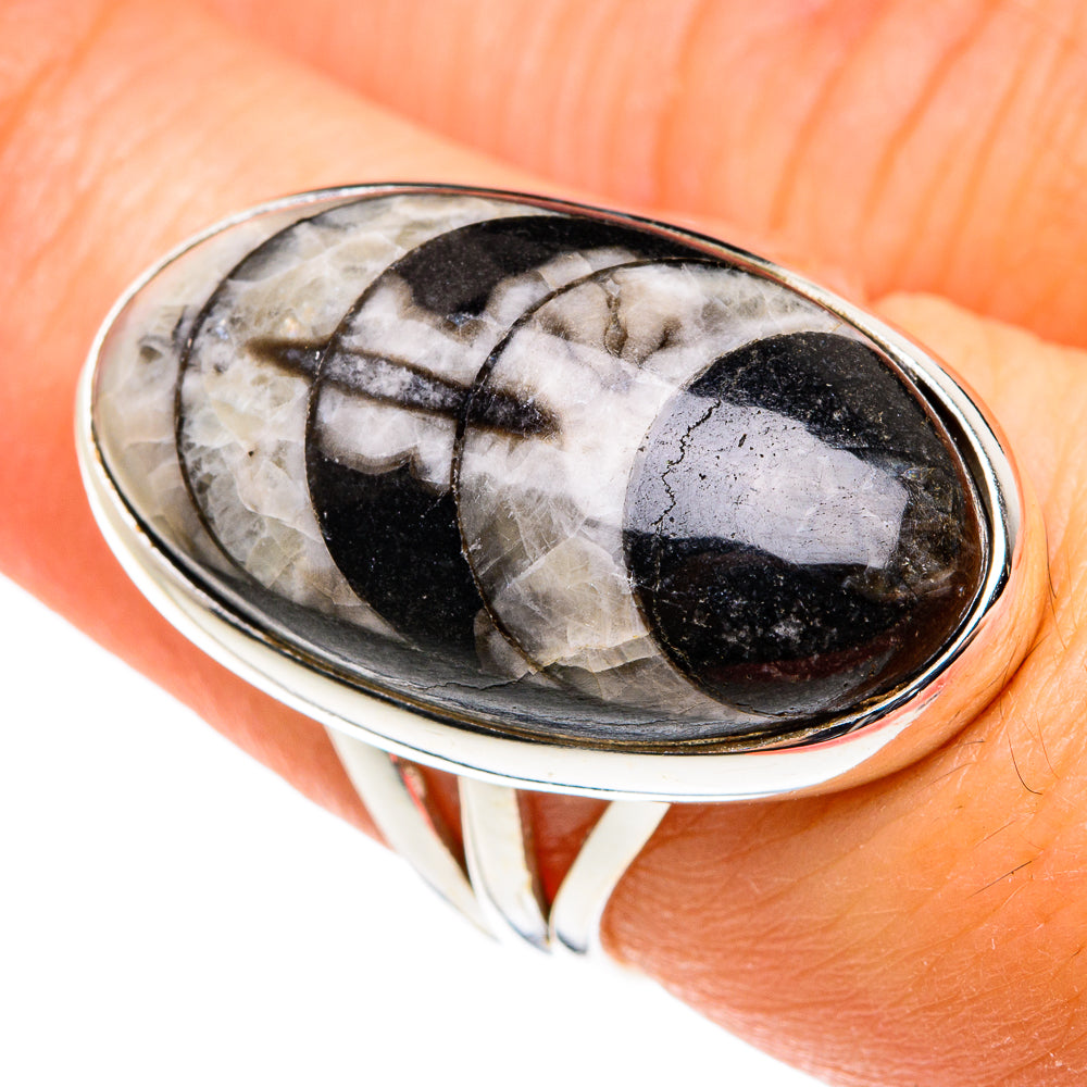 Orthoceras Fossil Rings handcrafted by Anasilvercos - RING77504