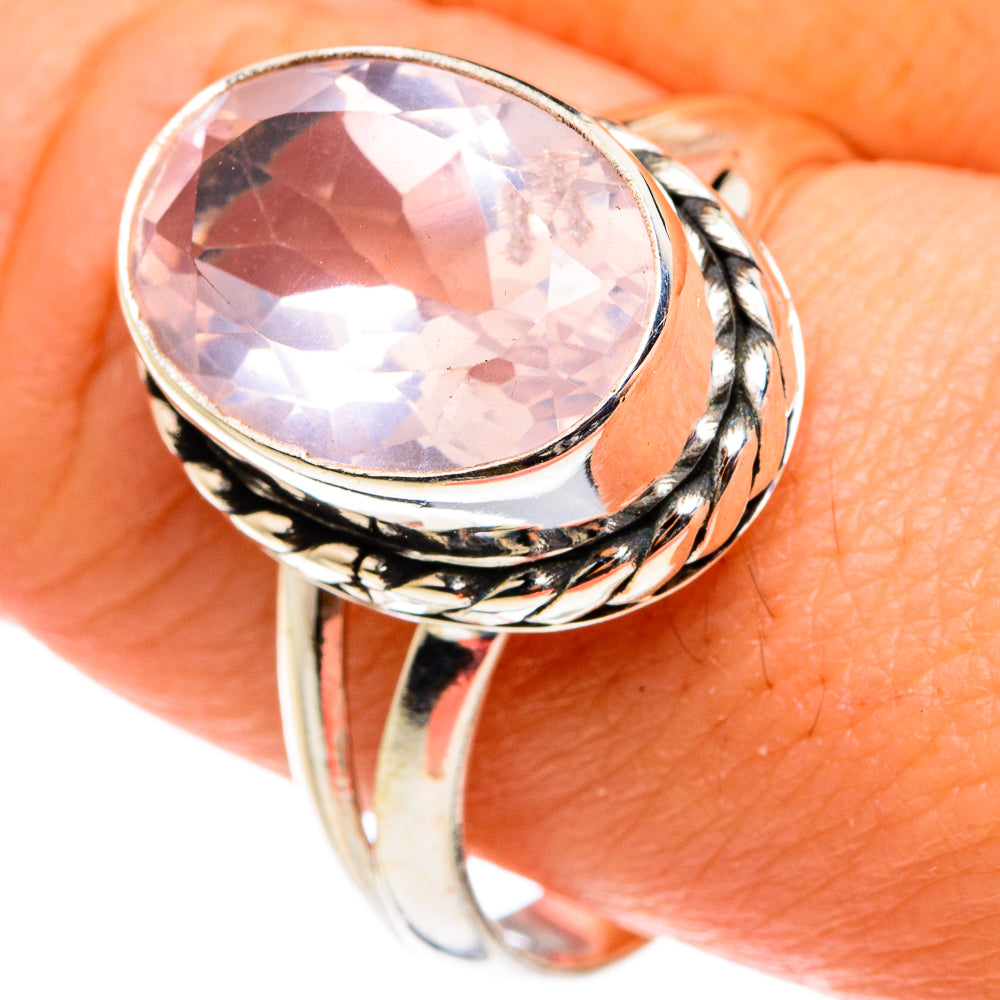 Rose Quartz Rings handcrafted by Anasilvercos - RING77557