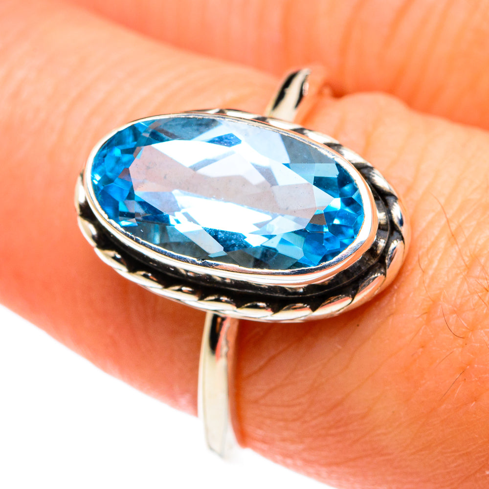 Blue Topaz Rings handcrafted by Anasilvercos - RING77613
