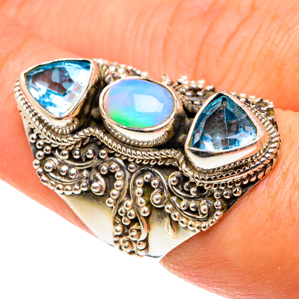 Ethiopian Opal Rings handcrafted by Anasilvercos - RING77641