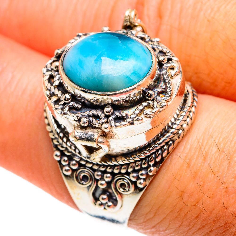 Larimar Rings handcrafted by Anasilvercos - RING77648