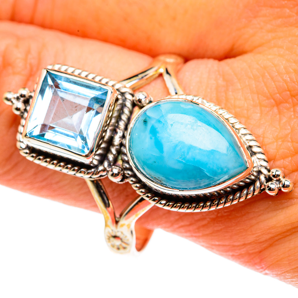 Larimar Rings handcrafted by Anasilvercos - RING77654