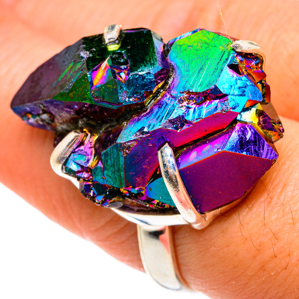 Titanium Sunshine Druzy Rings handcrafted by Anasilvercos - RING77680