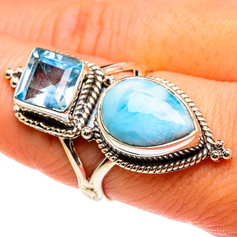Larimar Rings handcrafted by Anasilvercos - RING77700