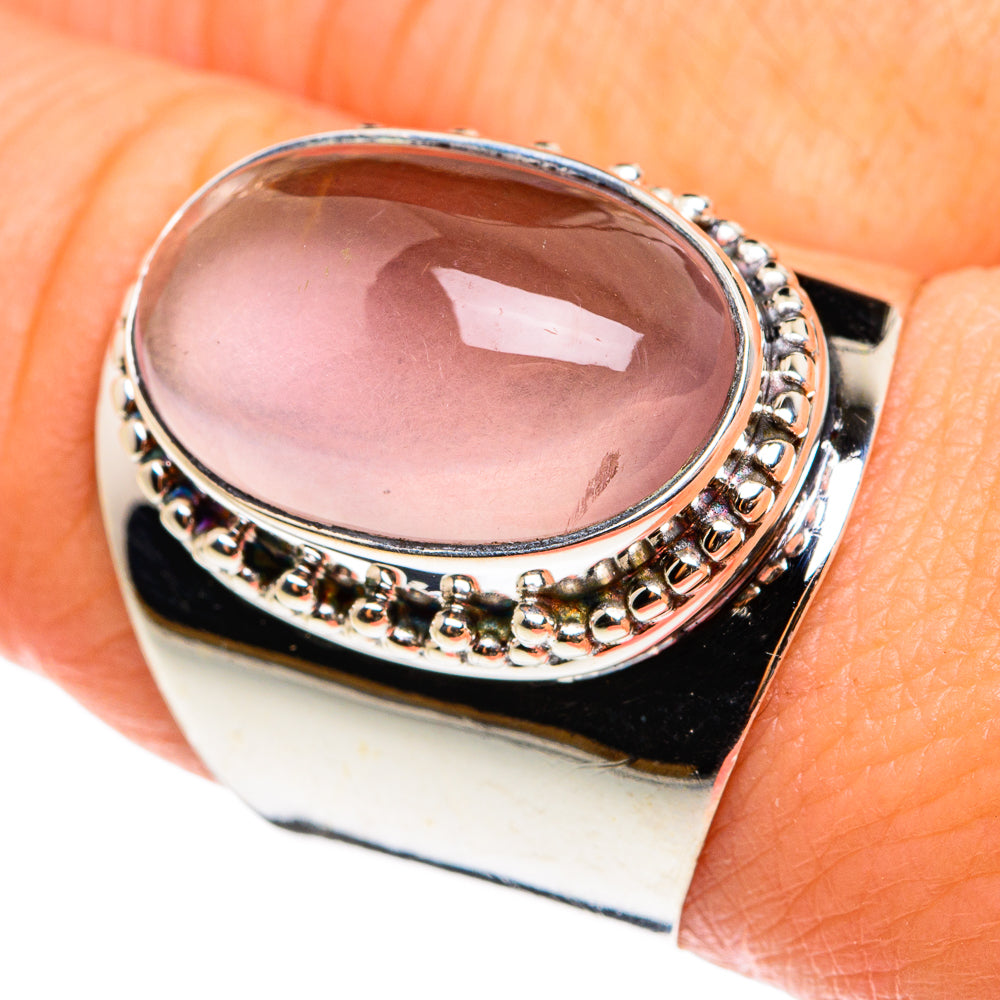 Rose Quartz Rings handcrafted by Anasilvercos - RING77710