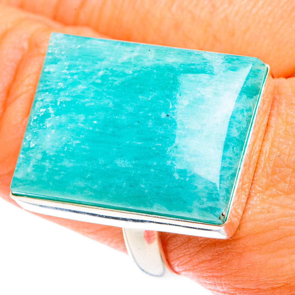 Peruvian Amazonite Rings handcrafted by Anasilvercos - RING77737