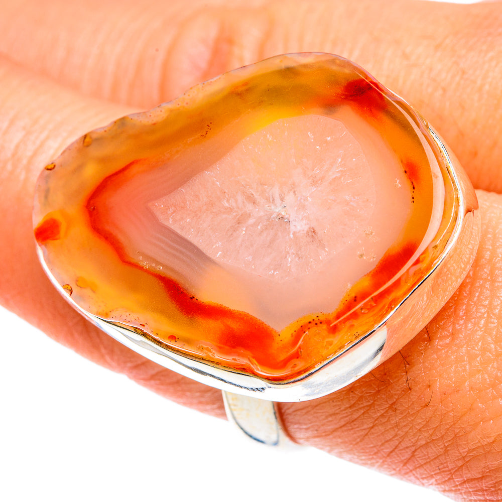 Yellow Geode Slice Rings handcrafted by Anasilvercos - RING77747