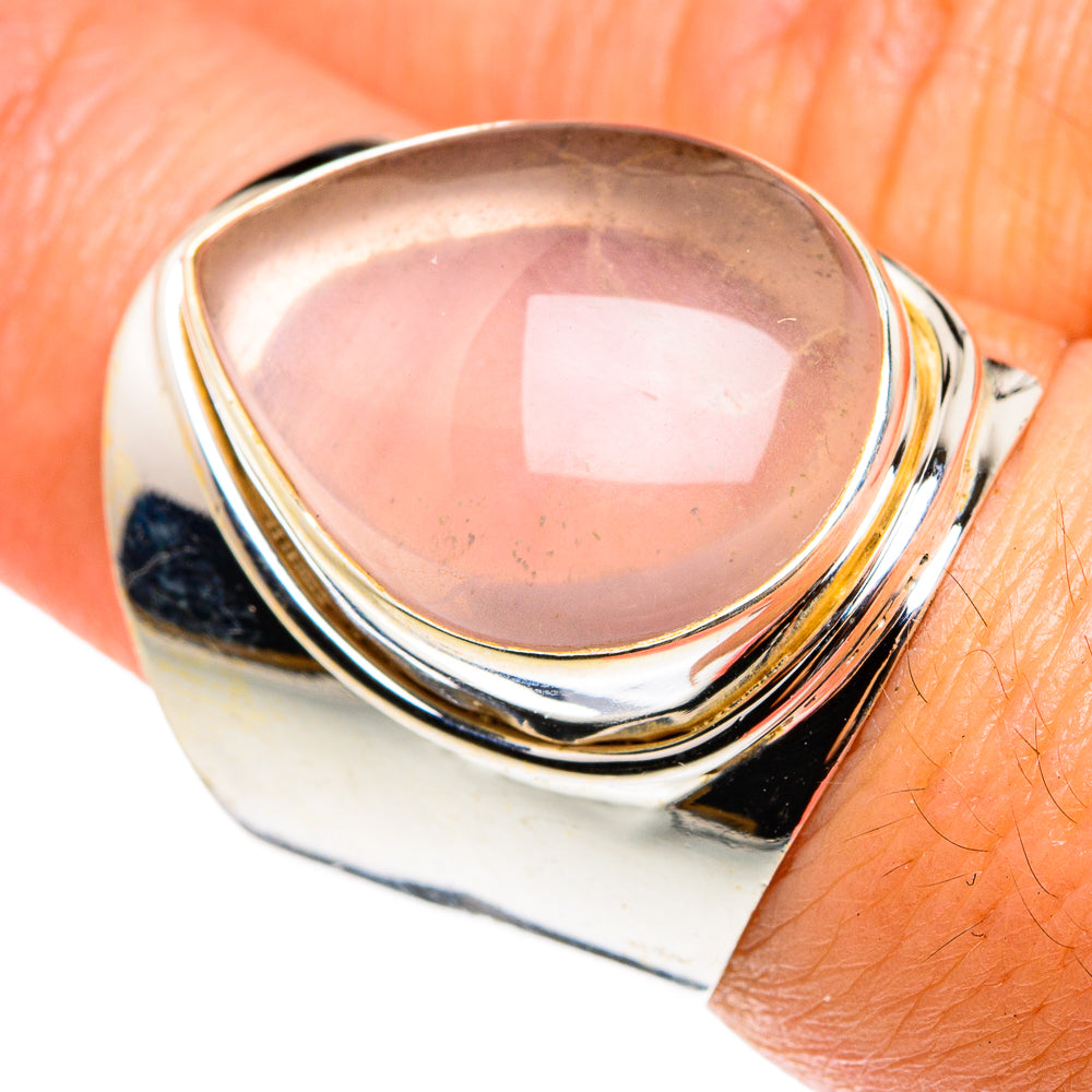 Rose Quartz Rings handcrafted by Anasilvercos - RING77751