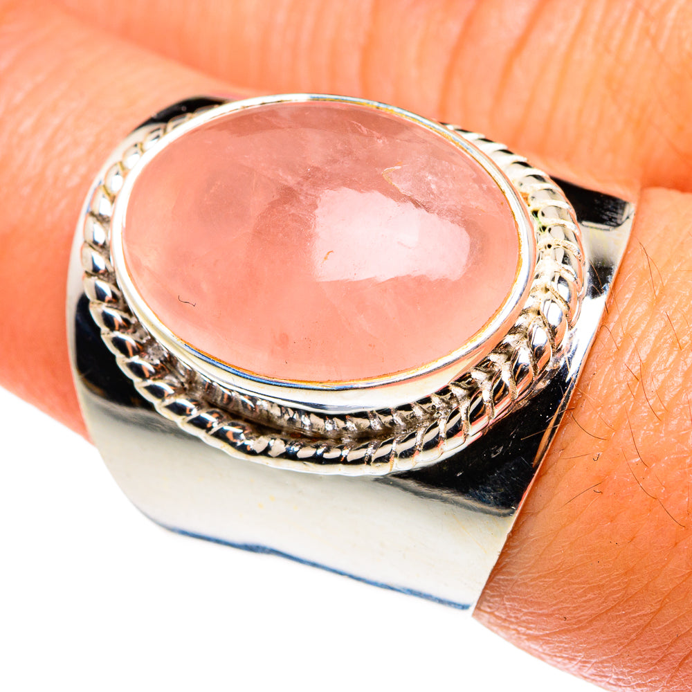 Rose Quartz Rings handcrafted by Anasilvercos - RING77752