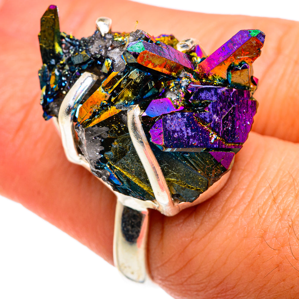 Titanium Sunshine Druzy Rings handcrafted by Anasilvercos - RING77763