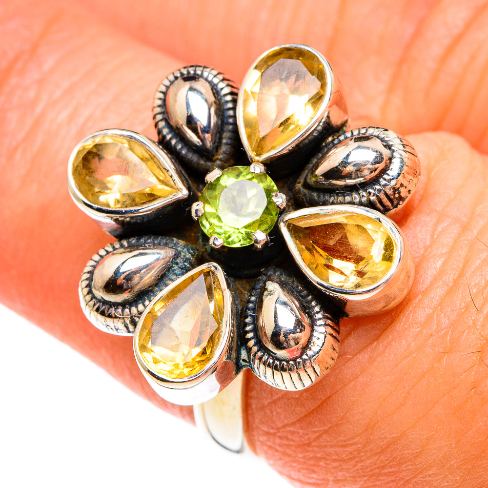 Citrine, Peridot Rings handcrafted by Anasilvercos - RING77794