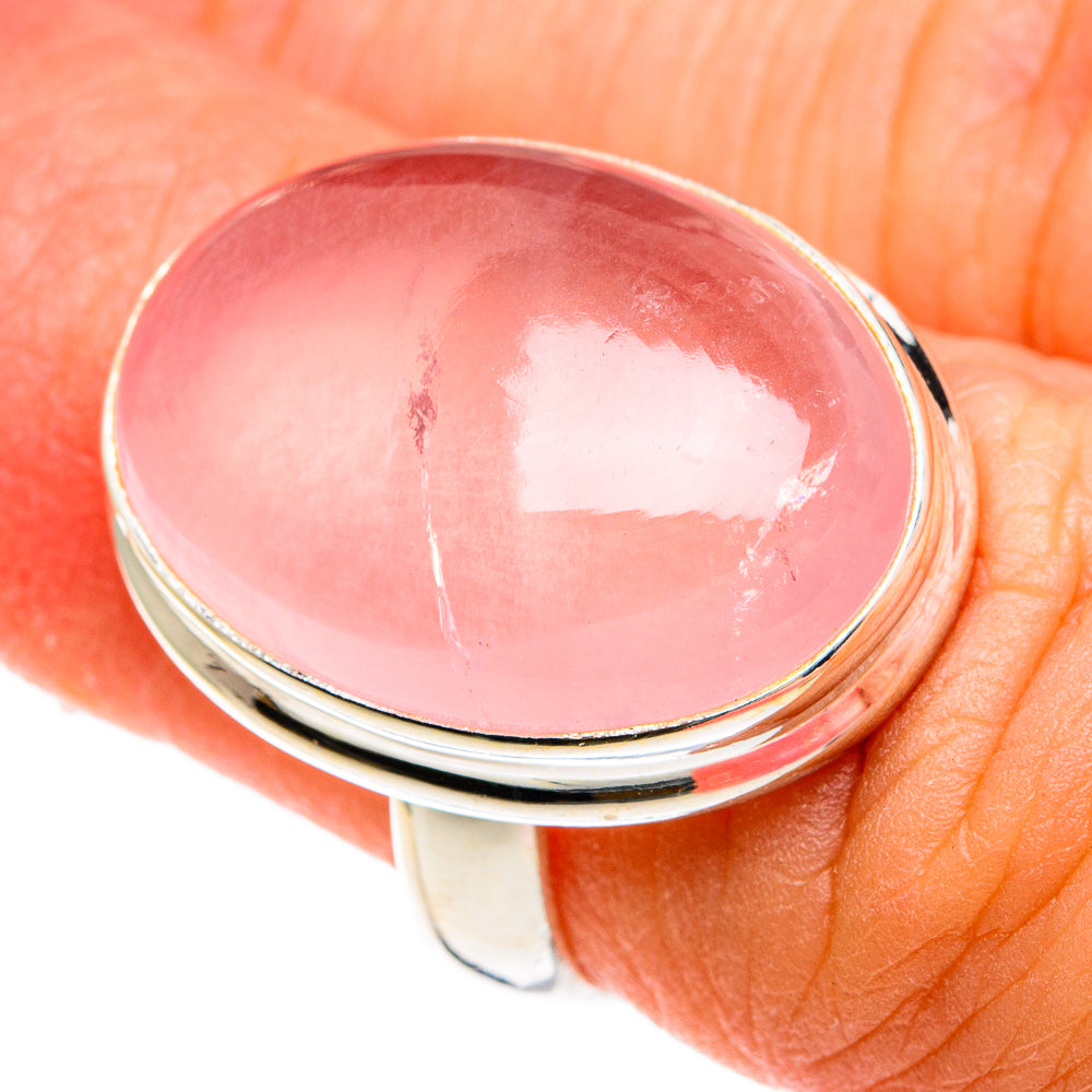 Rose Quartz Rings handcrafted by Anasilvercos - RING77799